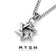 Mingyang Decorative Sea 925 silver six-pointed star necklace men's Cuban chain trendy brand pendant versatile hip-hop European and American rock niche accessories six-pointed star pendant + Cuban silver chain (55cm)