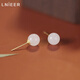 LnieerS925 Silver Hetian Jade Earrings for Ear Hole Earrings Women's High-end 2025 New Trendy Sleeping Needless to Pick Small Hetian White Jade Silver Earrings