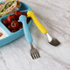 Edison imported from Korea Children's tableware Children's spoon Baby spoon fork set Portable stainless steel training fork spoon set Silicone handle High temperature