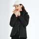 Simboo Drei-in-Eins-Jacke für Männer und Frauen im Freien im Freien neue kaltdichte winddichtes Bergsteigeranzug Herbst und Winter plus samtige verdickte Jacke 12805 Schwarz-Frauen