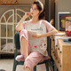 Mobeihai pajamas for women in summer 2025 new short-sleeved cropped pants set Korean cartoon students can wear home clothes outside. Short-sleeved cropped pants 679 M Recommended 80-90 Jin [Jin equals 0.5 kg]