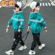 Cool Pan Bear Children's Clothing Boys' Suits Autumn Clothing 2022 New Medium and Large Children's Fashion Jackets Jackets Pants Children's Suits Boys Casual Sports Two-piece Set Autumn Trendy Clothes 3 to 12 Years Old Green 160 Size Recommended height is about 1.5 meters