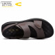 
Camel dynamic German camel dynamic sandals men's toe layer cowhide beach shoes trendy summer men's casual breathable non-slip sandals two-wear brown 698 (leather shoe size) 44