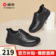 Kangnai casual leather shoes men's sports shoes comfortable casual shoes cowhide round toe men's shoes 18245066 black 40