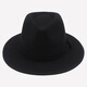 SOMUBAY middle-aged and elderly men's big-brim gentleman's hat, retro Shanghai beach autumn and winter hat British woolen thickened jazz hat LRM-144 straight edge big-brimmed autumn and winter woolen-black standard size M (57-58cm) with adjustment rope inside