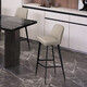 Hedon [Italian top layer cowhide] genuine leather bar chair bar stool light luxury household soft backrest bar stool high chair 7170 [Italian top layer cowhide] Warm gray/sitting height 62