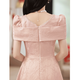 Seidel (Saidele) Abendkleid für Frauen mit hochpinkfarbenen kleinen französischen Nischen-Verlobungskleid Brautjungfern Kleidung kann normalerweise getragen werden.