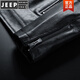 JEEP SPIRIT海宁皮夹克男皮衣外套男士春秋冬季新款潮流款机车衣服潮流上衣男 9923【黑色加厚】 加绒 L