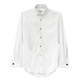 
CULTUM Bamboo Fiber Cotton Patch No Iron-Winged Collar French Wedding Groomsmen's Business Banquet Grooms Dress Shirt White L