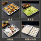 Meijia Kitchen Help 304 stainless steel plate tray rectangular steaming plate rice rolls deepened steamed rice plate vegetable plate baking tray punched plate commercial shallow plate with holes length 45*width 35*height 2 (304 steel
