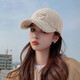 Red Dragonfly Hat Women's Autumn and Winter Korean Version Ins Letters Wide-brim Baseball Cap Showing Face Small Plus Velvet Thickening Warm Peaked Cap Beige One Size Adjustable Hat Circumference (56-60CM)