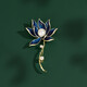 QUAMER gold store model blue lotus retro brooch, high-end women's new year, exquisite design, niche corsage, love red lotus