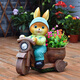 Yimingyuan Garden Decorative Courtyard Ornaments Outdoor Cartoon Rabbit Flowerpot Park Lawn Creative Simulation Animal Landscape Sculpture H20527