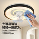 V-POWER智能卧室吊扇灯风扇灯LED灯具客厅餐厅现代简约吸顶灯电扇灯 9904-K齿纹边-96W无极光-360摇头