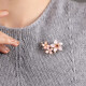 QUAMER Gold Store Brooch Women's Pin Sweater Corsage Flowers High-end Luxury Versatile Atmosphere Temperament Pink Complex