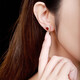 Tingliang 1.36 carat ruby earrings, 18K gold inlaid diamond colored gem earrings, a pair (ready in stock)