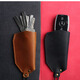 Sac en cuir du courrier Sac à trait des hommes et des femmes à télécommande pour hommes et femmes couverte couverte du ménage Buckle USB Disque Protection de protection unique Clé simple brun clair grand taille