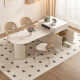 Pashaman Dining Table Rock-pan island dining table integrated Nordic cream style small apartment retractable multi-function household 1052Y 1.75-2.2 meters telescopic dining table + 4 dining chairs (1047) Designer's new model