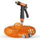 Orichi household hose high-pressure car wash water gun telescopic spring water pipe nozzle set H3+ connector + 15m spring pipe