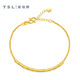 Xie Ruilin (TSL) gold bracelet for women 5G craftsmanship and fashionable small square foot gold hand jewelry for girlfriend XK679 3.1g labor cost about 720 yuan