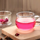 Fuguang flower tea cup, tea and water separation cup for men and women, double-layer office tea glass cup with handle, high borosilicate water cup