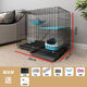 Jiayi Cat cage household indoor foldable double-layer three-layer four-layer with toilet integrated large space free flagship model [Selected + Cat litter box + Cat litter shovel] Small single-layer [50*30*40] Naked cage only cage