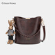 CRTNZO KROEZ official website bag women's bag 2025 new crossbody bag women bucket bag birthday Chinese Valentine's Day gift practical brown color - CK women's bag give girlfriend wife gift