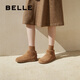 Belle (Belle) kleiner Schal High Top Birkenstock Schuhe Frauen neue Baumwollschuhe Schnee Kurzstiefel D3G1DAD5 Vorverkaufsbrauner Furry 38 (240 mm)