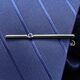 Mijilin Mijilin Men's Gold Silver Tie Clip Business Sub-Simple Korean Metal Men and Women Gunmetal Blue Diamond Model (Simple Pack without Box)