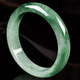 Private oil green half mountain and half water jadeite bracelet for women Burmese ice waxy jadeite (processed) jade bracelet as a gift for mother. The inner diameter of the bracelet is 54-55mm.