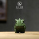 Tao Yunshang Yixing purple sand green clay cute little rhinoceros tea pet ornaments boutique can raise handmade tea play tea table ornaments accessories purple sand green clay rhinoceros