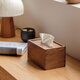 Mumo Wood Square Tissue Box Black Walnut Cherry Wood Solid Wood Tissue Box Living Room Simple Home Storage Storage Paper Box Cherry Wood Pre-sale Shipping at the End of April