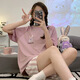 Yitangduo Pajamas Pajamas Estudiantes de verano Estudiantes de secundaria Estudiantes de secundaria cortos lindos estilo delgado se puede usar fuera de ropa casera Q6627 M [sugerido 80-100Jin [Jin es igual a 0.5 kg]]
