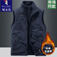 Woodpecker thickened velvet autumn and winter men's reversible vest outdoor leisure sports polar fleece warm vest for men Navy blue thickened velvet XL Recommended 130-145Jin Jin equals 0.5 kg