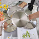 ChockMen Zhuo Deming all-steel lid 18/10 stainless steel pot lid milk pot soup pot built-in sunken lid handle lid 16-28cm 20cm