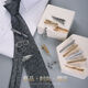 Chill summer men simple silver metal business groom wedding fashion crystal professional security tie clip B-08 silver/short
