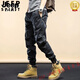 Jeep Spirit American Viersaison Casual Hosen Funktionale Arbeithosen Männer Lose Krawatten Männer vielseitige Stretch lange Hosen JP-679 Khaki [Frühling und Herbststil] 28