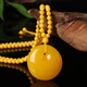 Taste Ju natural old beeswax water drop pendant chicken fat yellow amber men and women long sweater chain couple pendant necklace 1# water drop beeswax buy two get one free