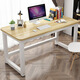 Weimandi Computer Desk Home Desktop Desk Study Desk Writing Desk Simple Bedroom Table Workbench Long Table Thickened Light Wood Surface + White Frame Length 80* Width 50* Height 74cm Hot Sale