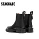 [90% nuevo] Sigatu Winter Chelsea Botas Botas cortas Botas de moda de tacón grueso Mujeres D9930DD3 Obsidian Black (Single) 37