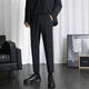 Zuoyoupin pendant small trousers men's nine-point pants Korean style trendy slim feet casual trousers summer straight-leg suit pants (1 piece) black (nine-point pants) 30 Recommended 110-120 Jin [Jin equals 0.5 kg]
