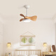 
Weather vane (FXB) Nordic indoor ceiling small fan light simple modern ceiling fan light children's room bedroom with electric fan integrated chandelier frequency conversion 22-671A white ceiling-light wood grain full spectrum + light-changing remote control