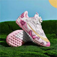 Changxiang huili 2025 Nouvelles filles de football chaussures pour les élèves du primaire tf ongles brisés velcro girl femme respirant boy qui s'entraîne 6199 Orchidées blanches ongles cassés (acheter un + cinq) 29