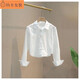NJTD150 kleines Hemd für Frauen, kurze reine Baumwoll -Frühling und Herbst lange Ärmel Short Person trägt Arbeitskleidung Chiffon Hemd weiß rein Baumwolle 867 L