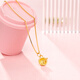 Shengli Food and clothing worry-free pendant pure gold 999 gold pendant necklace bowl and spoon for baby full month baby food and clothing worry-free pendant about 0.2g, free gold silver necklace