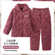 Langsha 2025 new pajamas for middle-aged and elderly women in winter, plus velvet and thickened three-layer quilted home clothes for the elderly, warm suits