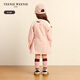 Teenie Weenie Kids bear children's clothing autumn style baby girl color block printed casual dress pink 100 cm