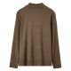 Shandubila winter half turtleneck long-sleeved t-shirt women's solid color inner layering shirt cocoa XL