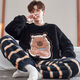Tikade men's pajamas in autumn and winter, coral velvet thickened plus velvet fat man fat plus large size loose 300 Jin [Jin equals 0.5 kg] Set [Jacquard thickened version] 6227 4XL large version [195 Jin [Jin equals 0.5 kg]-225 Jin [Jin equals 0.5 kg]]