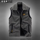 JEEP SPIRIT Vest Men's 2025 Autumn and Winter Casual Fashion Velvet Vest Waistcoat Warm Jacket Off-White XL